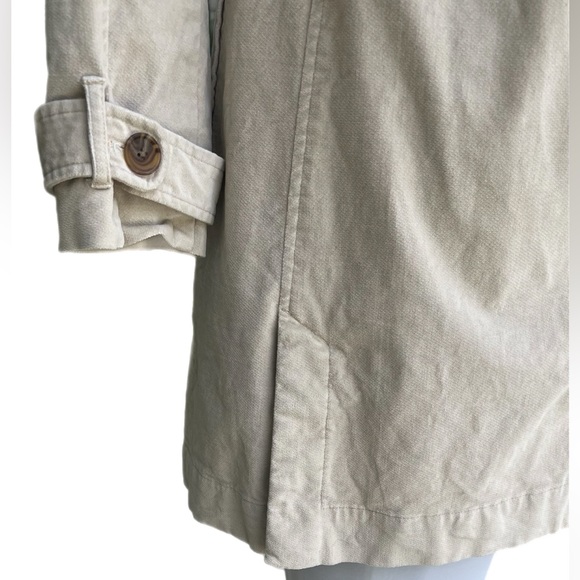 Tommy Jeans Vintage Velvet Trench Coat Khaki Cream Med Cute Great Condition - Picture 7 of 14